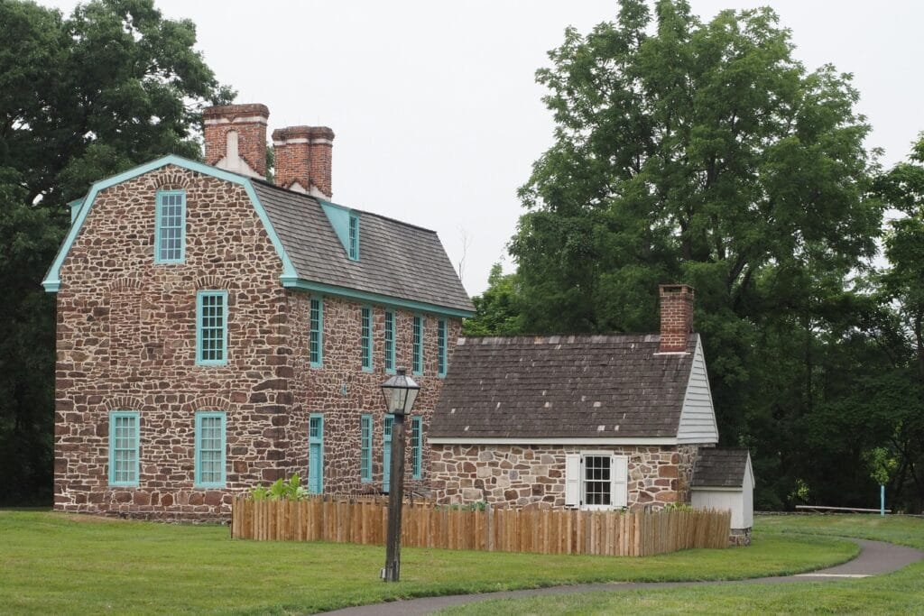 The 19th century built farmhouse.