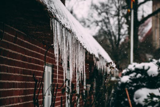 Icicles Hanging from Roof