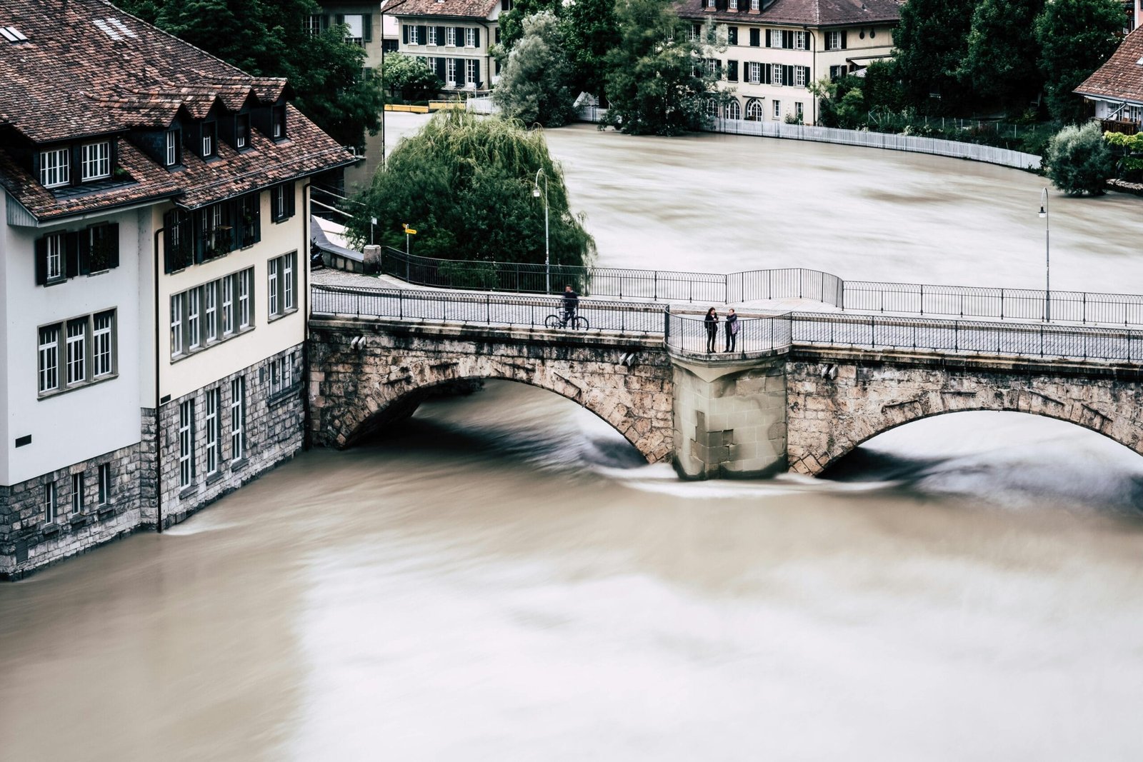 Drone Footage of Heavy Flood in a Town